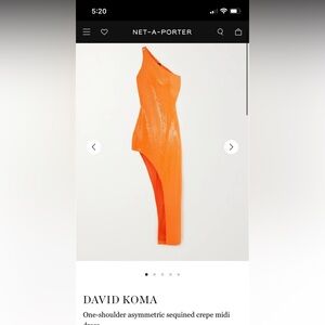 DAVID KOMA
One-shoulder asymmetric sequined crepe midi dress